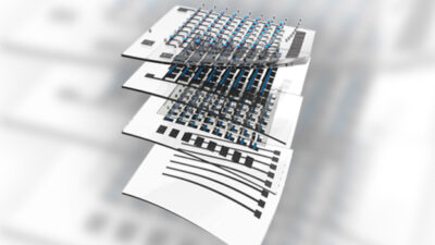 A diagram of a curvature-adjustable imager built with stretchable electronics that use n-type semiconductors sandwiched in between elastomers to limit the semiconductors’ typical brittleness. Courtesy: Cunjiang Yu/Penn State
