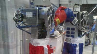 Servo Boxing Robots showcased the next-generation AKD PDMM programmable servo drive, which provides higher throughput and greater machine precision. Courtesy: CFE Media, Mark T. Hoske