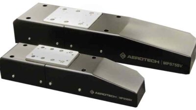 Aerotech's MPS-SV series lift stages are offered in two sizes, the MPS50SV and MPS75SV, and feature a DC servomotor as well precision-ground ball screws for accurate geometric performance. Courtesy: Aerotech