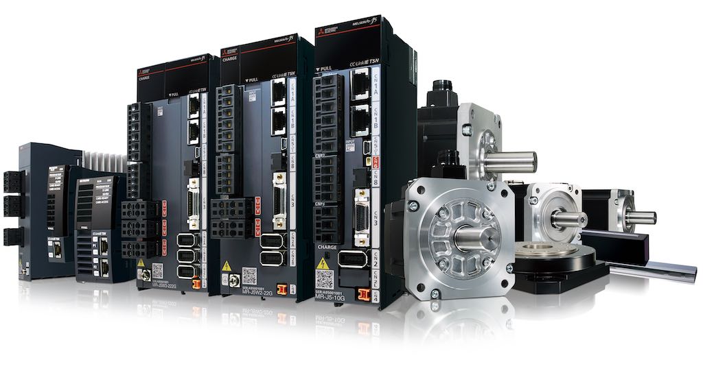 Mitsubishi Electric’s Melservo MR-J5 series of servos is compatible with CC-Link IE TSN network technology, the first open industrial Ethernet that combines gigabit bandwidth with TSN functions. With TSN, the MR-J5 drives offer communication cycle times of 31.25µs, a frequency response of 3.5kHz and reach a maximum motor speed of 6,700 r/min. Courtesy: Mitsubishi Electric, CC-Link Partner Association (CLPA)