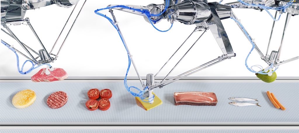 Kuka Robotics KR 3 Delta HM Hygienic robot is a ceiling-mounted robot with reach of 1,200mm, a maximum payload capacity of 3 kg and cycle times as low as 0.5 seconds. Courtesy: Kuka Robotics