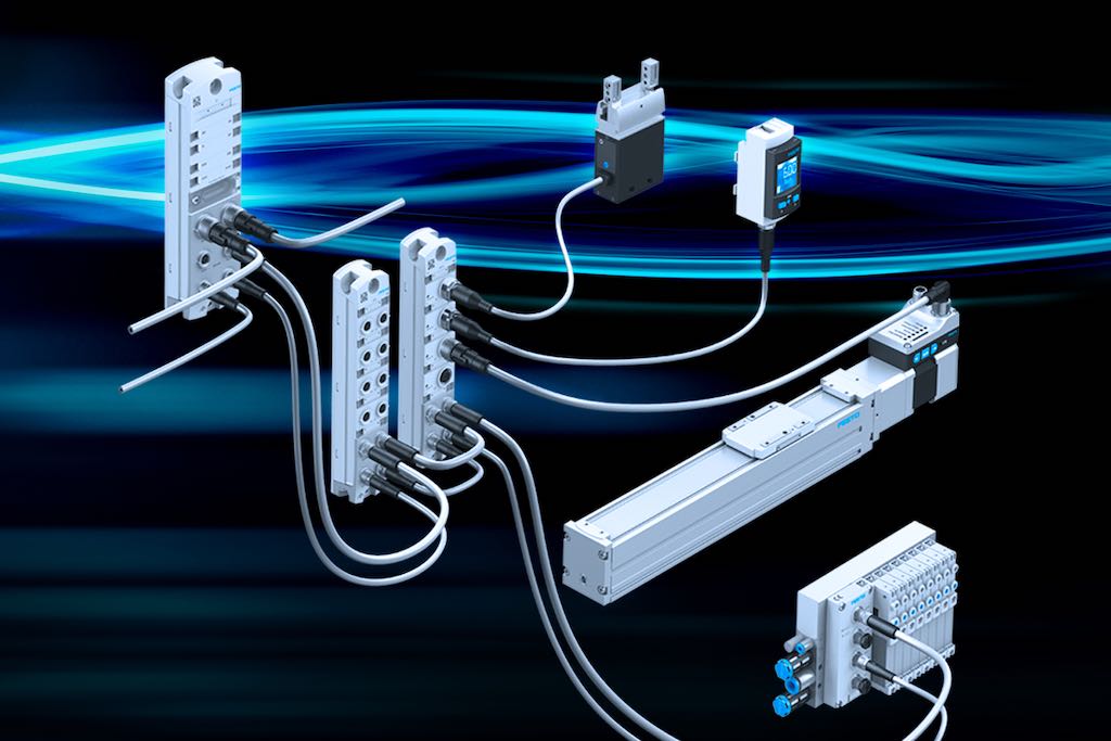 The Festo Automation Platform (AP) provides topology flexibility. All the distributed and decentralized I/O are under one IP address. Courtesy: Festo