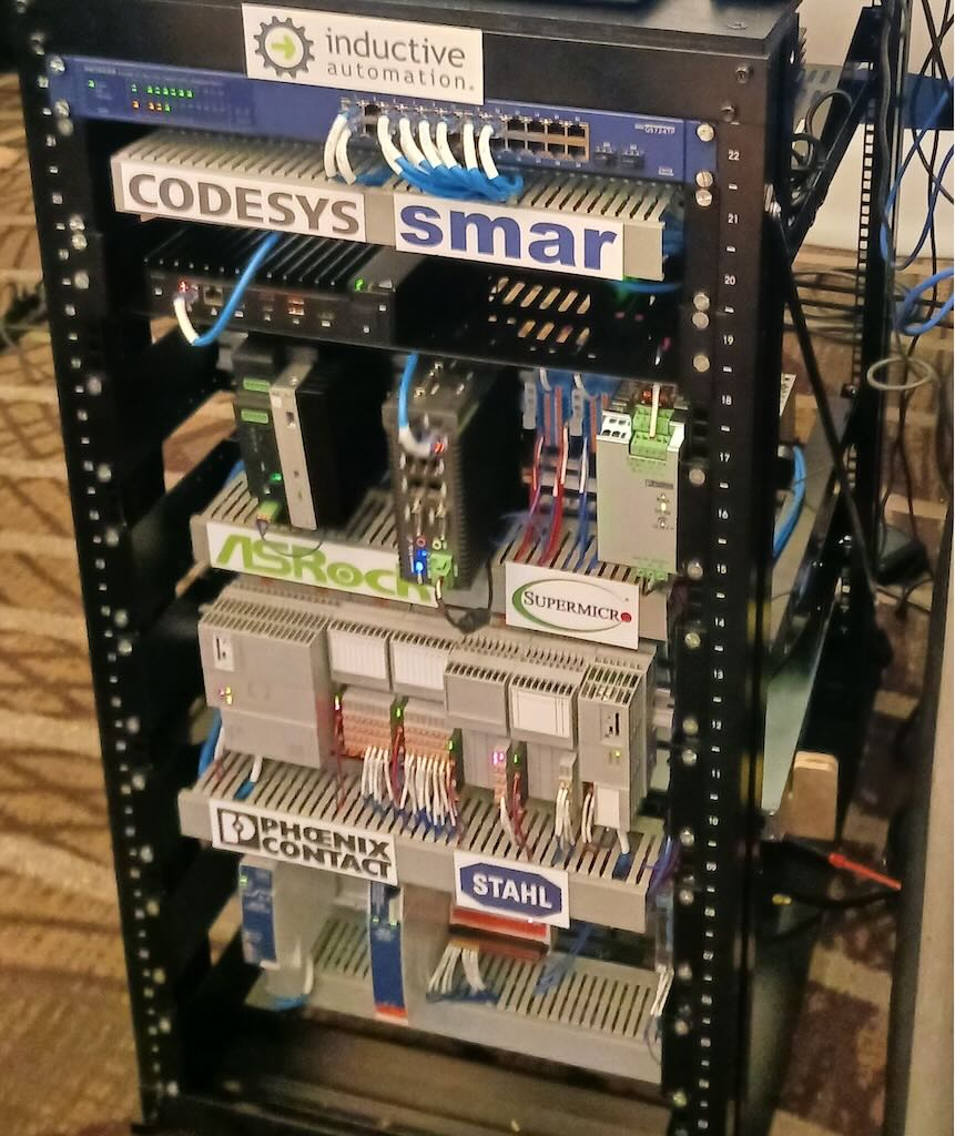 Figure 3: Hardware and software vendors represented in the COPA booth at 2024 ARC Industry Forum include Inductive Automation, Codesys, Smar, ASRock, SuperMicro, Phoenix Contact and Stahl, at the 2024 ARC Industry Forum COPA booth. 