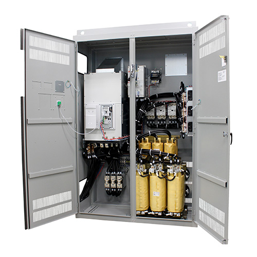 Eaton’s PowerXL EGP VFD 18-pulse drives use advanced 18-pulse technology that significantly reduces line harmonics at the drive input terminals, resulting in one of the purest sinusoidal waveforms available. Courtesy: Eaton