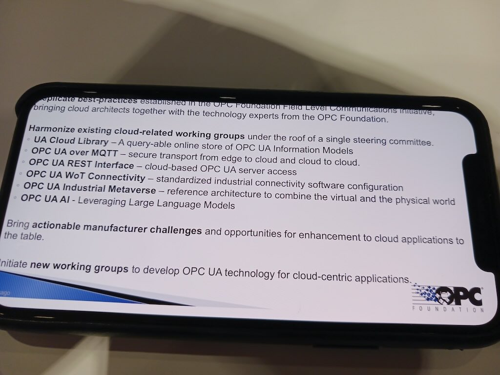 OPC Foundation integrated multiple cloud-related efforts into one OPC UA Cloud Initiative to harmonize separate but related efforts into one steering committee. 
