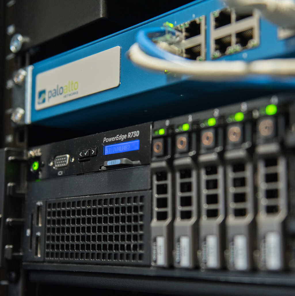 Figure 2: A firewall installed in a server rack is used to protect the supervisory control and data acquisition network. Courtesy of CDM Smith.