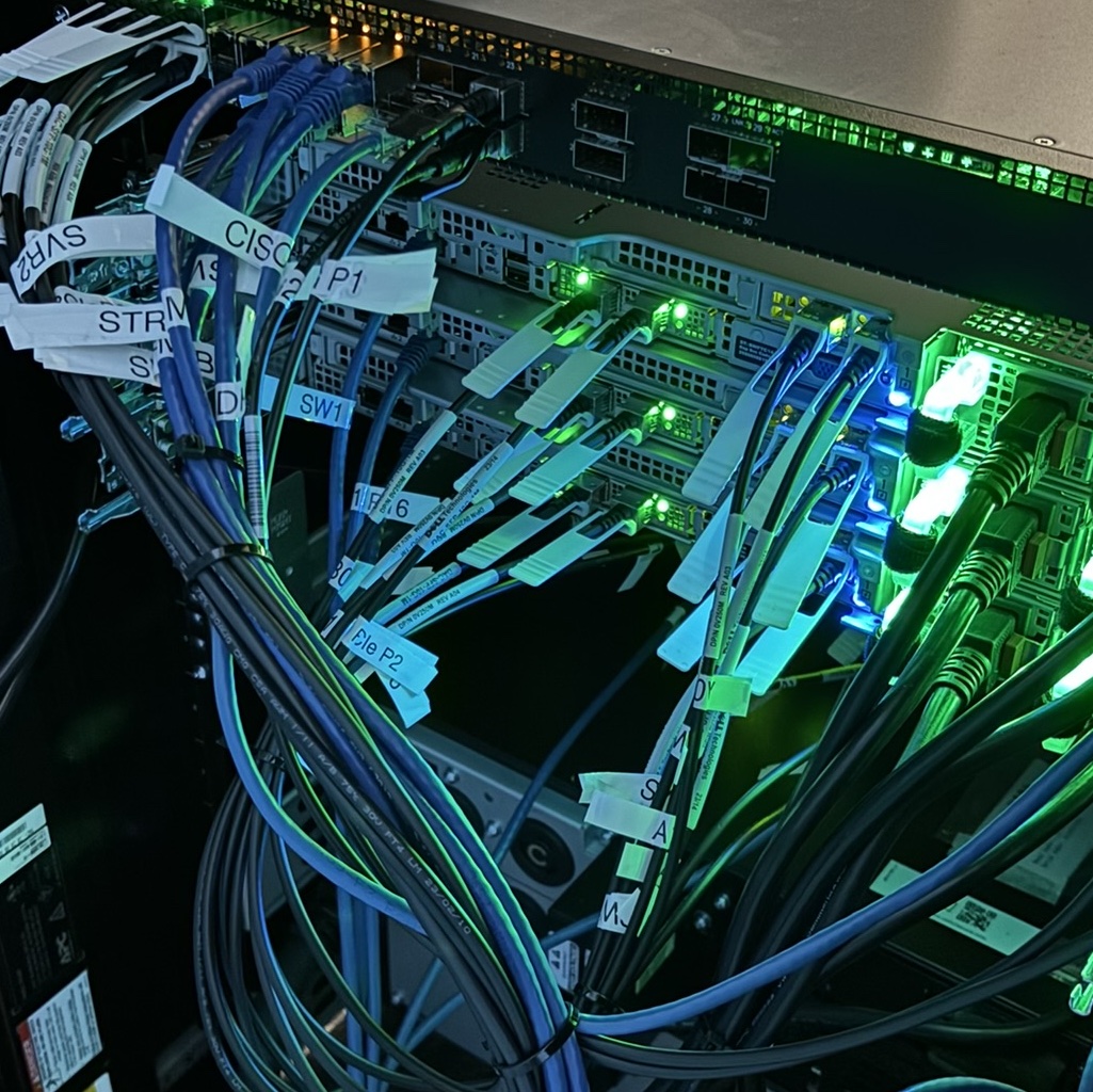 Figure 4: Network cabling associated with server equipment used for a supervisory control and data acquisition system. Courtesy of CDM Smith.