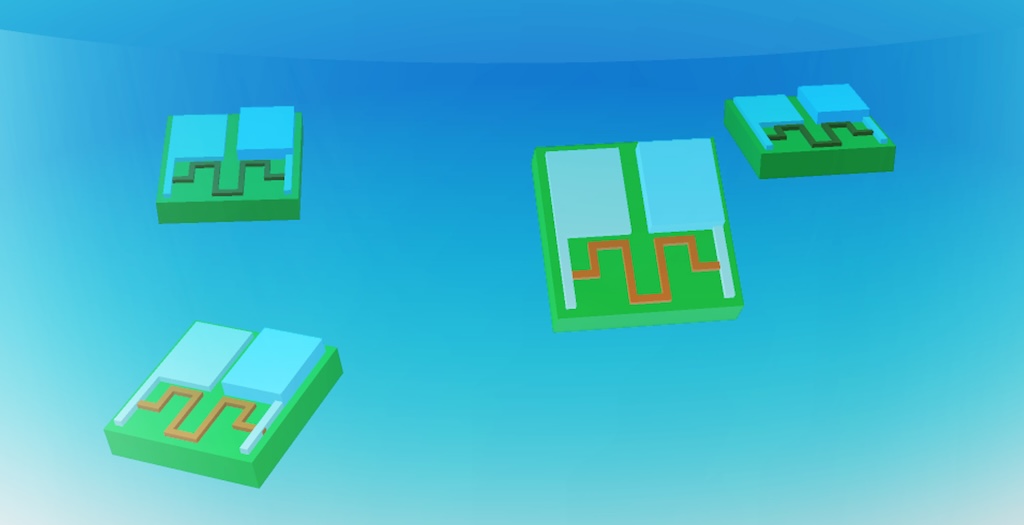 The zinc-air battery is 0.1 mm long and 0.002 mm thick. 