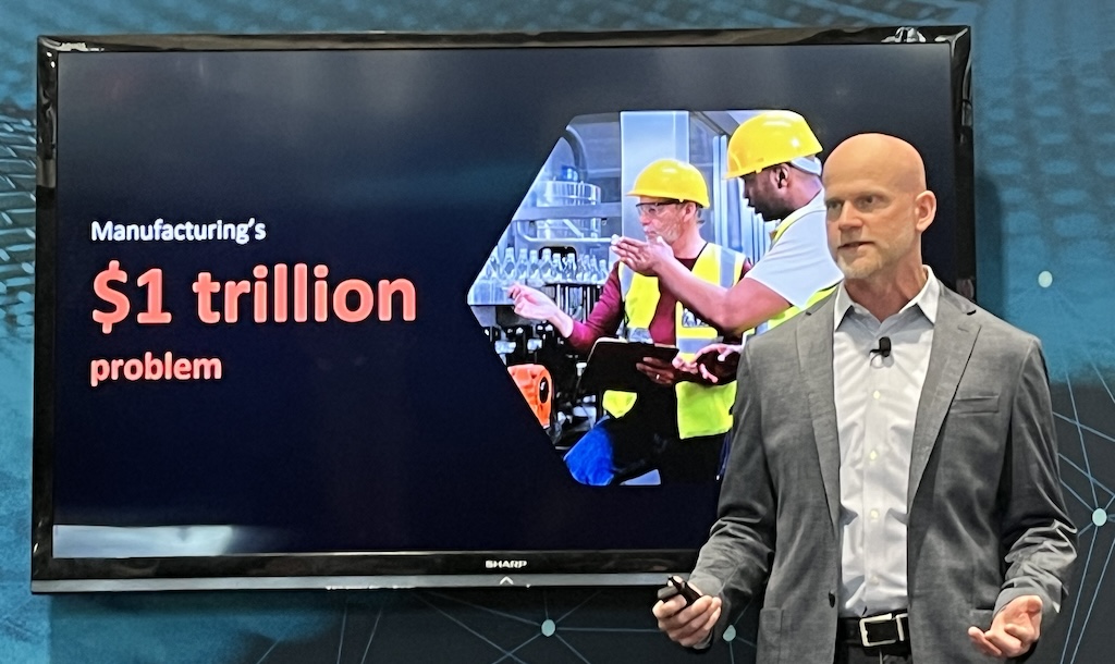Chris Kuntz, VP of strategic operations for Augmentir, said the root of manufacturing’s $1 trillion problem is people in his presentation at IMTS 2024 in Chicago. 