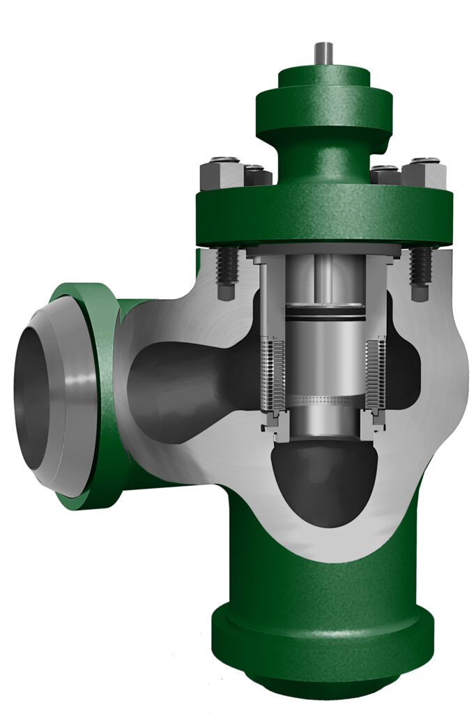 Figure 6: Sliding stem control valves can include highly engineered trims, like Fisher Dirty Service Trim, capable of handling over 4000 psi pressure drops with entrained particulates. Courtesy: Emerson