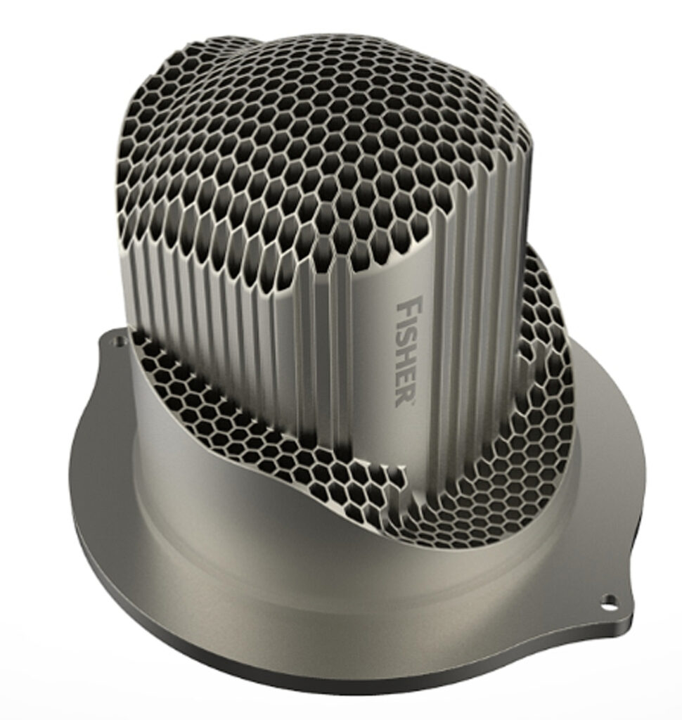 Figure 8: Relatively recent introductions allow some rotary ball and v-ball valves to incorporate anti-cavitation and low-noise trims. One of these introductions is the Fisher Cavitrol Hex Trim shown. Courtesy: Emerson