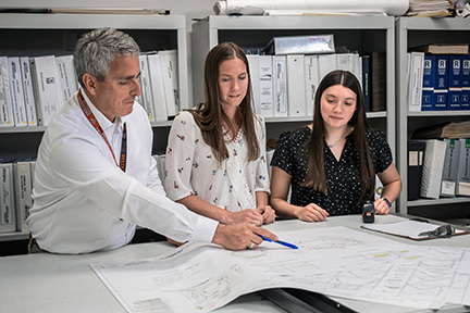Figure 3: Pairing younger engineers with project leaders that have the knowledge ensures an efficient knowledge transfer, while providing for project oversight. Client site visits are included. Courtesy: Matrix Technologies
