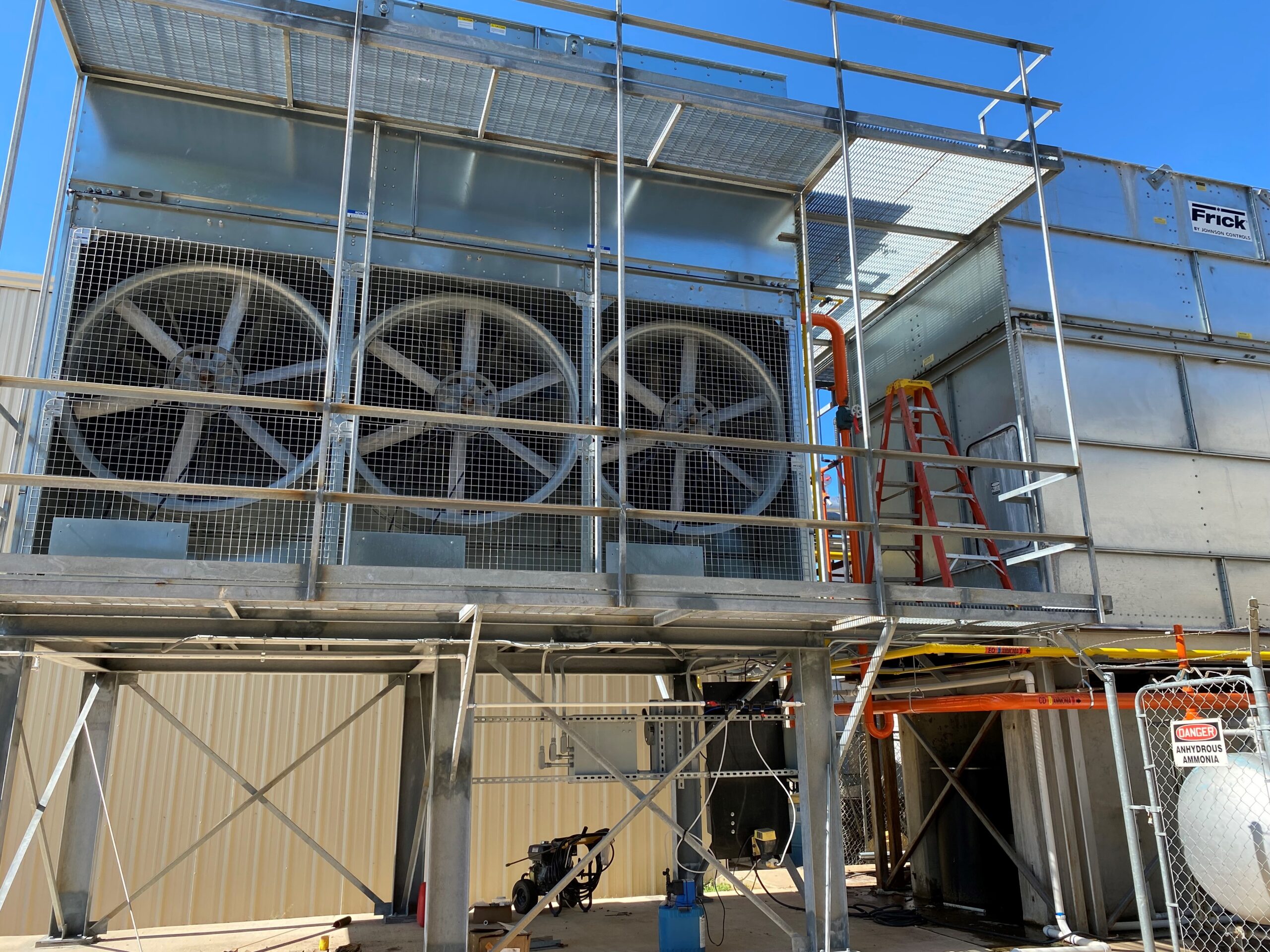 Figure 1: WIN-911 software monitors each stage in Greater Austin, Texas-based Night Hawk Frozen Food’s sophisticated refrigeration process. This includes the company’s state-of-the-art refrigeration system’s cooling towers, which remove excess heat and maintain precise temperatures. Courtesy: Night Hawk Frozen Foods